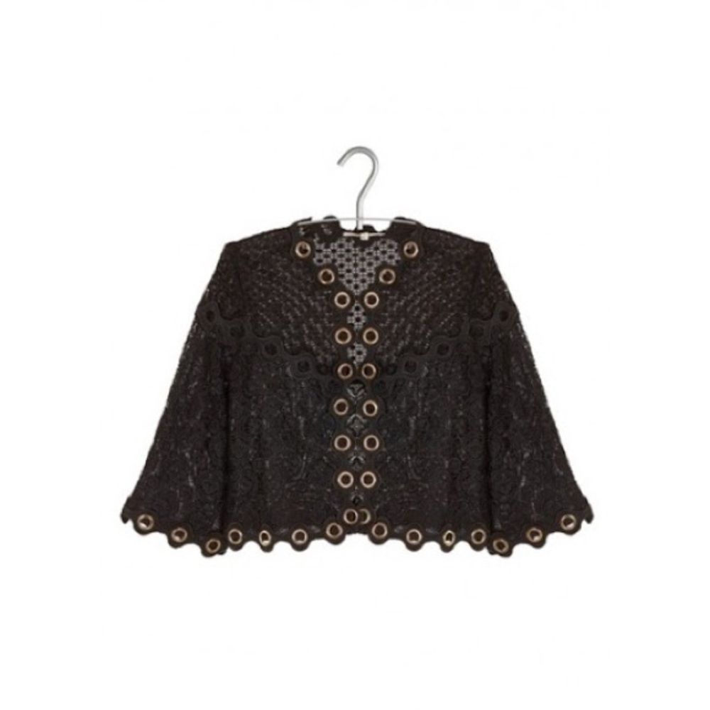 MAJE embroidered jacket  round neck Black Jackets